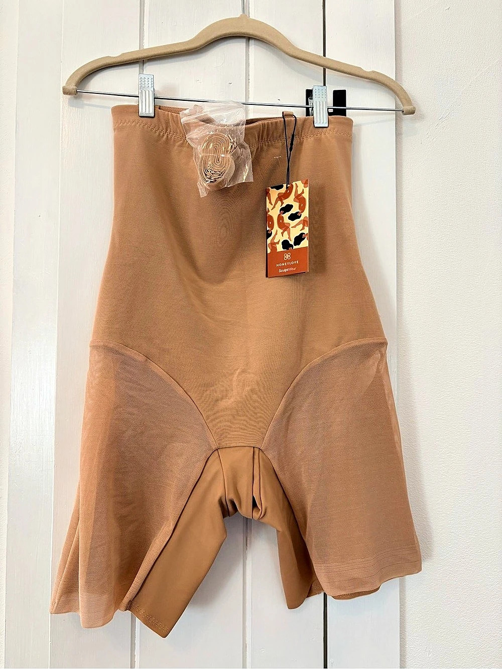 NWT Honeylove SuperPower Short Shaping Shorts Tan Large